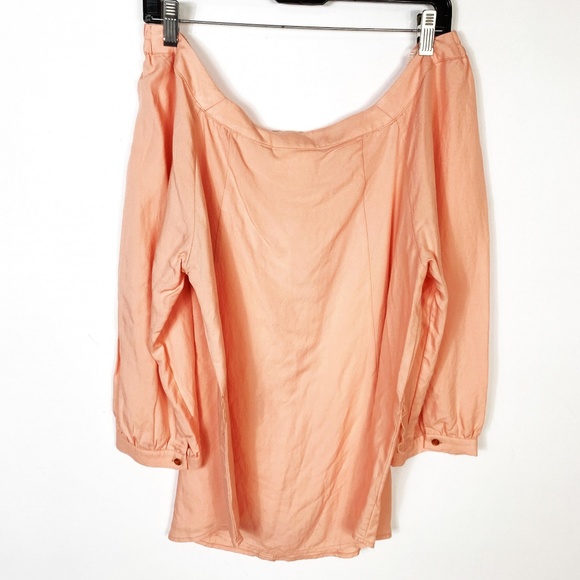 Anthropologie Maeve Alanis Belted Peach Blouse 12 - Picture 4 of 8